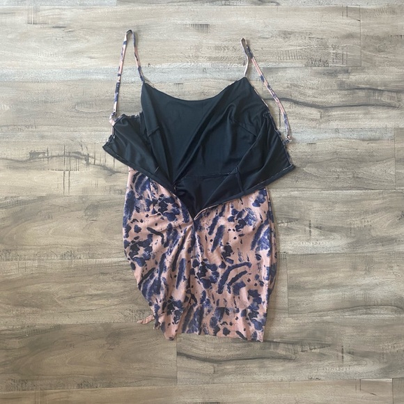 Floral Print Women Bodycon Dress Strap Skinny Mini Sundress Slit Hem Fashion NWT - Picture 13 of 13